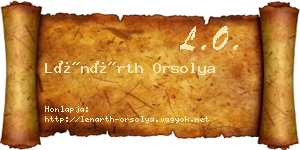 Lénárth Orsolya névjegykártya