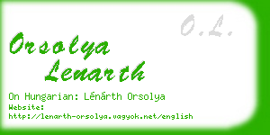 orsolya lenarth business card